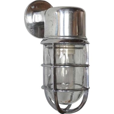Vintage Style Industrial Aluminum Caged Bracket Wall Sconce Ship's Light 