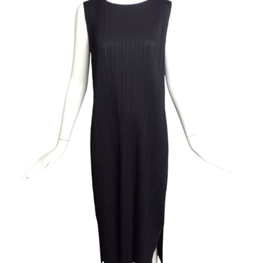 PLEATS PLEASE- Black Plisse Pleat Maxi Dress, Size 10