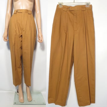 Vintage 90s Cotton Pleat Front Trousers Size 27x27 