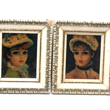 vintage Huldah Framed Prints Set of Two 