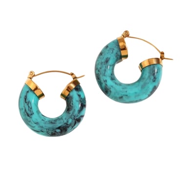 Brooke Turquoise Acrylic Hoop Earrings