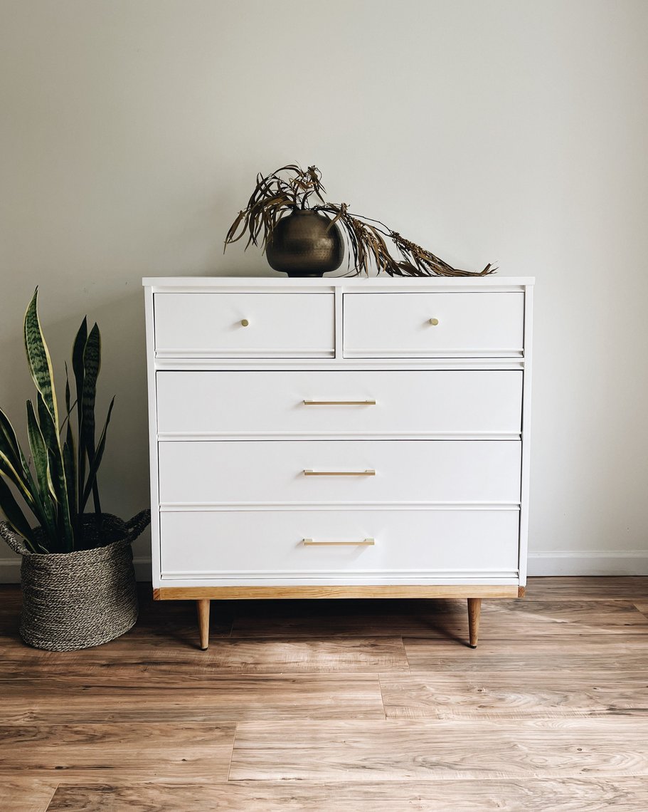 Mid Century Modern White Dresser | Made New Design | Middletown, CT