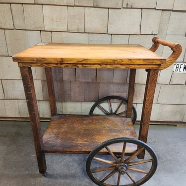 Vintage Wooden Tea Cart 24W x 28.75H x 15.75D