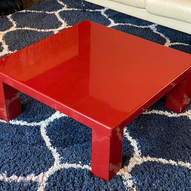 Mid-Century Italian Red Lacquer Coffee Table 