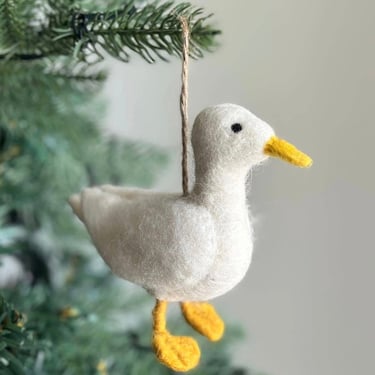 White Duck Felt Ornament
