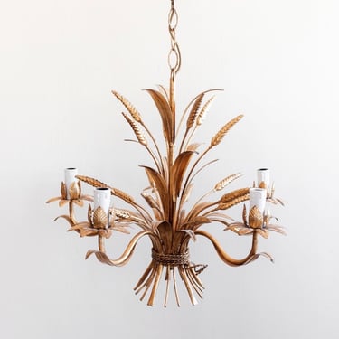 1970s gilt Florentine Hans Kögl style chandelier