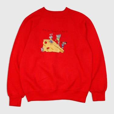 Vintage Mouse On Cheese "Are We Having Fun Yet" Sweatshirt