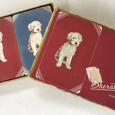 Vintage Terrier Playing Cards By Sheraton, Labradoodle Look Cards,  Card Night 