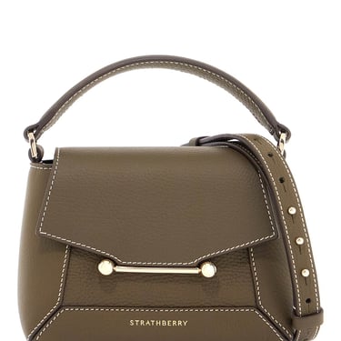 Strathberry Khaki Calfskin Mosaic Nano Bag With Adjustable Strap Women