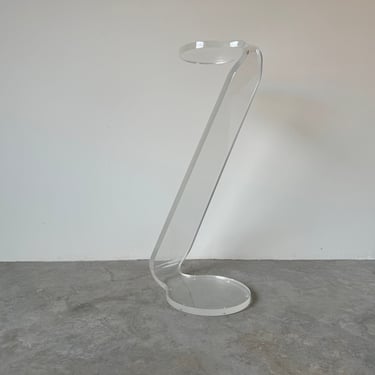 Mid- Century Modern Sculptural  Lucite "Z" Shaped Pedestal 