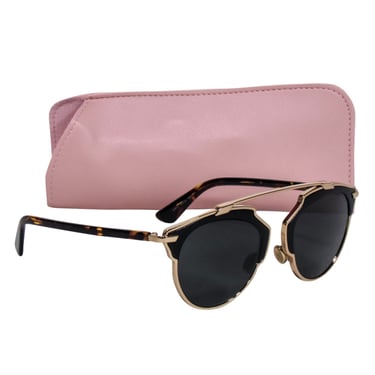 Christian Dior - Black & Gold Aviator Sunglasses