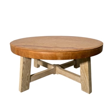 Limited Edition Leather and Oak Coffee Table