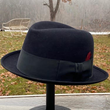 Vintage Black Royal Stetson Fedora Hat 7 1/2 