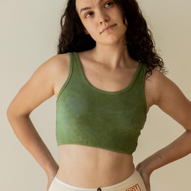 Hemp Bra, Organic Cotton Blend Bralette, Plant dyed Green Tank Bra, Natural Lingerie 