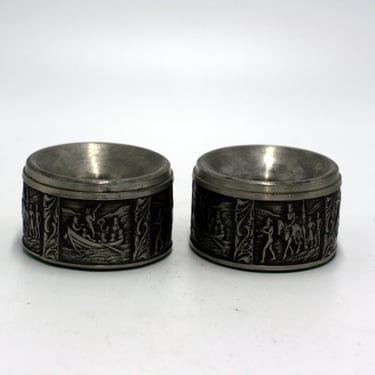 vintage pewter candleholders made in Norway 