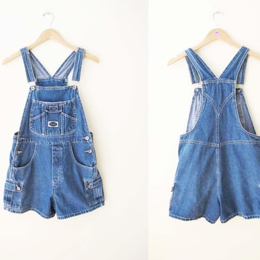 Vintage Denim Overall Shorts XS S - Blue Jean Shortalls - Overalls Shorts - 90s y2k Clothing - Denim Overalls - Womens Shortalls 