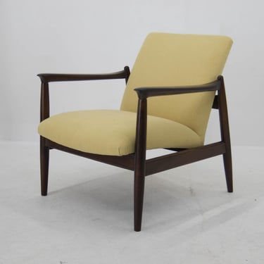 1960s Edmund Homa model GFM 64 Beech Armchair, Restored / Wooden Vintage Armchair 