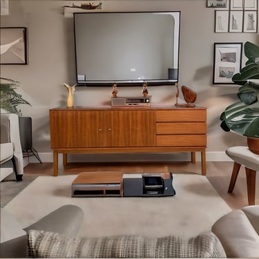 Mid-century german sideboard walnut 1960s 