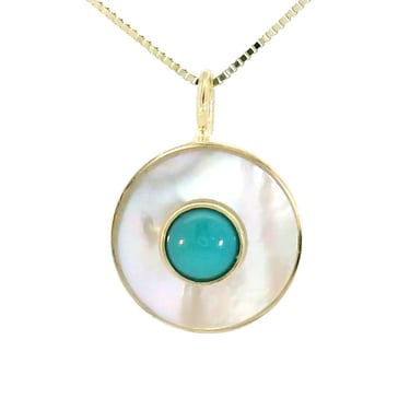 Mother Of Pearl &amp; Turquoise Cerclen Necklace