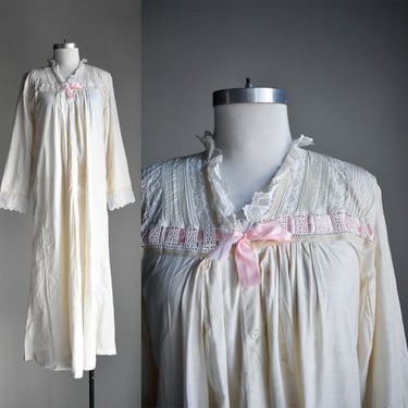 Edwardian Nightgown with Pink Bow 
