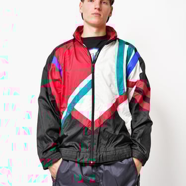 S-M| 80s 90s Neon Color Block Half Zip | Flying Apple