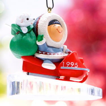 VINTAGE: 1995 - Hallmark Ornament - Skiing - Christmas Ornament - SKU 30-410-00015384 
