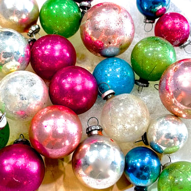 VINTAGE: 25pcs - Old Japan Small Mercury Glass Ornaments - Christmas Bulbs - Holiday Ornaments - Decorations - Crafts - SKU 00034569 