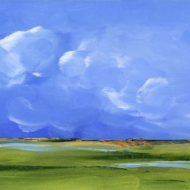 Original Abstract Landscape - Miniature Oil Painting on Gessobord 4x6 inch - Perfect for Easel or Frame Displays - Add a Pop of Color! 