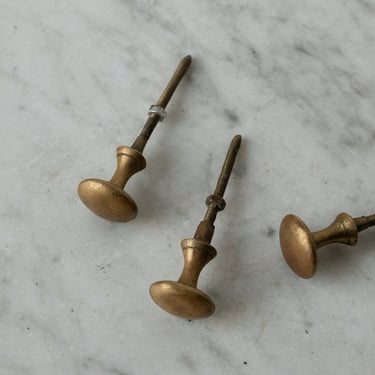 Trio of Antique Brass Cabinet Knobs