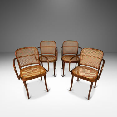 Set of Four (4) Bentwood Prague Model 811 Dining Chairs by Josef Frank Josef Hoffmann for Stendig, Poland, c. 1960s 