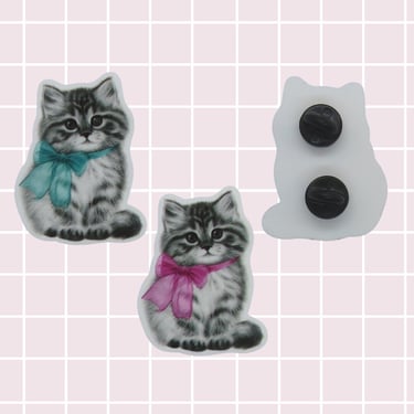 Tabby Cat Pin Cute Retro Kitten Brooch Kawaii Kitty 