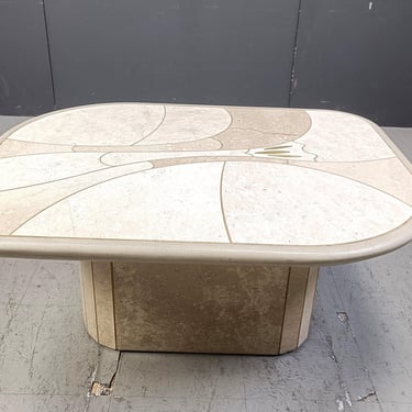 Paul Kingma attributed coffee table, 1980s - brutalist coffee table - slate coffee table - metal and stone table - kingma coffee table 