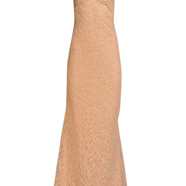 Sho by Tadashi Shoji - Cream Sequin Embroidered Lace Sleeveless Formal Dress Sz 6