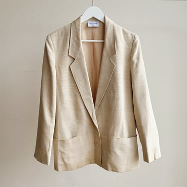 Oyster Woven Silk Blazer