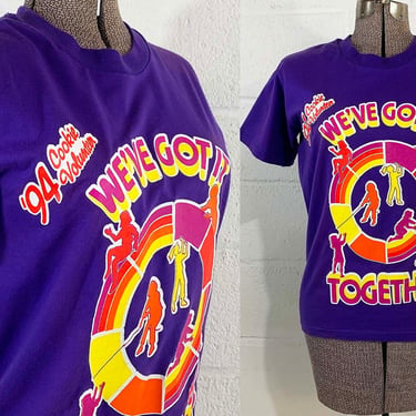 Vintage T-Shirt 90s Hanes Heavyweight 50/50 Single Stitch Short Sleeve Purple Pink Yellow Tee Shirt Yellow 1994 1990s Girl Scouts Small XS 