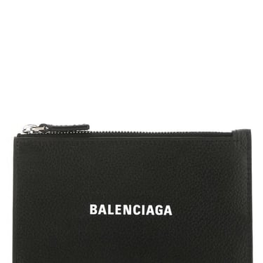 Balenciaga Man Black Leather Card Holder