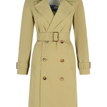 Burberry Green Cotton Trench Coat Women