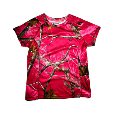 Vintage Real Tree T-Shirt Pink Top Silk