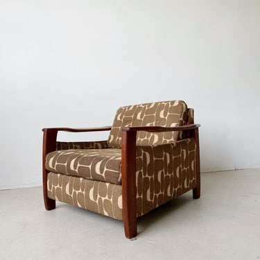 MID CENTURY PRINTED ARMCHAIR