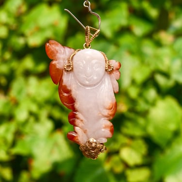 Vintage jade on sale buddha pendant