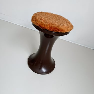 SPACE AGE BROWN PLASTIC STOOL, 70's