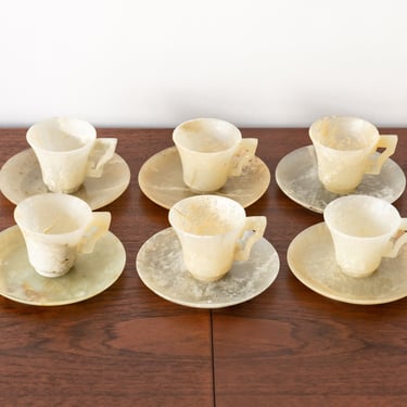 Chinese Jadeite Cups & Saucers