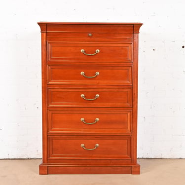 Ethan Allen French Louis Philippe Cherry Wood Highboy Dresser