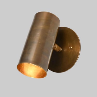 Cylindrical Brass Wall Sconce Hand Made 