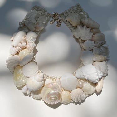 Pearly daze crochet shell choker 