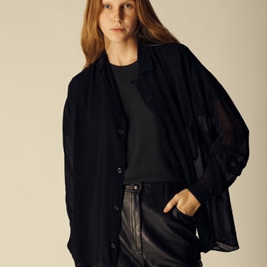 Yohji Yamamoto Sheer Black Top