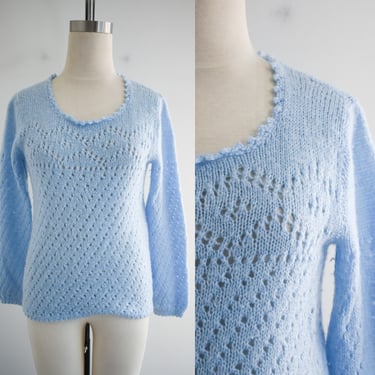 1970s Light Blue Pullover Sweater 