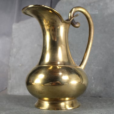 Vintage Indian Brass Pitcher | Large Serving Pitcher | 28 Ounce Brass Pitcher | Made in India | Flower Vase 