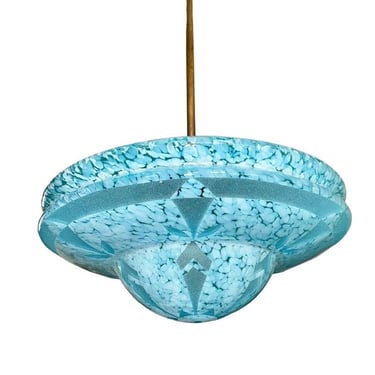 Rare Vintage Pendant Light From the 20s / Art Deco Pendant Light / Blue 