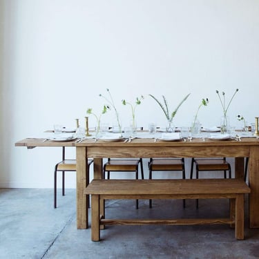 French Inspired Reclaimed Wood Extending Farm Table | Floor Sample